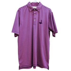 Donald Ross Pinehurst Polo Pink Blue Stripe Men's Medium Large